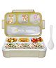 FunBlast 4 Compartments Lunch Box with Fork  Green