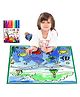 FunBlast Sea Life Theme Washable Coloring Mat with Sketch Pens