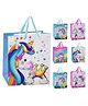 FunBlast Unicorn Theme Paper Bags with Handle for Gifting  Pack of 6 Random Print