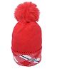 CrayonFlakes Abstract Design & Pom Pom Detailed Woolen Cap - Red