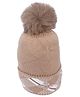 CrayonFlakes Abstract Design & Pom Pom Detailed Woolen Cap - Brown