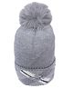 CrayonFlakes Abstract Design & Pom Pom Detailed Woolen Cap - Light Grey