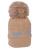 CrayonFlakes  Heart Design & Pom Pom Detailed Woolen Cap - Brown