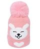 CrayonFlakes Animal Face & Pom Pom Detailed Woolen Cap - Pink