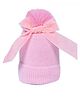 CrayonFlakes Bow & Pom Pom Detailed Woolen Cap - Light Pink