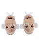 CrayonFlakes Animals Face Detailed With Rubber Soul Booties - Brown