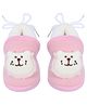 CrayonFlakes Animals Face Detailed Booties - Light Pink