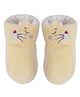 CrayonFlakes Animals Face DetziledSoft Booties - Light Yellow
