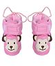 CrayonFlakes Animals Face Detailed Soft Booties - Pink