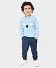 Mi Arcus Full Sleeves Animal Face Detailed Sweatshirt & Pajama Set  - Blue