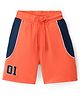 Pine Kids Terry Knit Above Knee Length  Shorts Number Print - Orange
