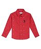 US Polo Assn Cotton Knit Full Sleeves Shirt With Star Print & Logo Embroidery - Red