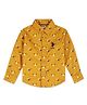 US Polo Assn Cotton Knit Full Sleeves Shirt With Star Print & Logo Embroidery - Yellow