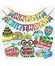 Wobbox Happy Birthday Props Happy Birthday Banner Cocomelon Theme Decoration Items Multi Color -Pack Of 14