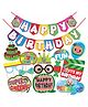 Wobbox Happy Birthday Props Happy Birthday Banner Cocomelon Theme Decoration Items Multi Color -Pack Of 14