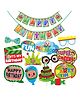 Wobbox Happy Birthday Props Happy Birthday Banner Cocomelon Theme Decoration Items Multi Color -Pack Of 14