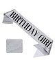 Wobbox Happy Birthday Sash Birthday Girl Sash Birthday Decoration Items Silver-Pack Of 1
