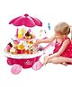 Lattice Sweet Candy Shopping Cart Toy Set with Light and Sound Effect for Kids,Real Cart with Pretend Candies 39 pcs-Color may Vary