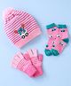 Model Set of Woollen Cap Gloves Socks Animal Print - Diameter 10 cm (Colour May Vary)