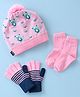 Model Set of Woollen Cap Gloves Socks Animal Print - Diameter 10 cm (Colour May Vary)