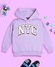 NUSYL Full Sleeves Nyc Text Printed Sweatshirt - Purple