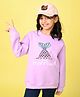 NUSYL Fleece Full Sleeves Little Mermaid Text Printed Oversized Sweatshirt - Purple