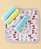 OHMS Terry Wash cloth With Elephant & Dear Print Pack of 5 L 23 x B 23 cm - Multicolour