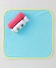 OHMS Interlock Cotton KnitHand & Face Towels Solid & Animal Print Pack of 3 L 22 x B 22 cm - Red Blue & White