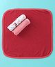OHMS Interlock Cotton Knit Hand & Face Towels Animal & Solid Colour  Pack of 3 L 22 x B 22 cm - Red Pink & White