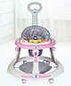 Mee Mee Premium Baby Walker 7 Point Height Adjustment,Parent Push Handle, Light Music Stimulation with Toy Tray Compact Portable - Pink