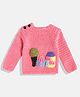 MayRa Knits Full Sleeves House & Tree Designed Hand Knitted Woollen Sweater - Pink