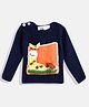 MayRa Knits Full Sleeves Giraffe  Designed Hand Knitted Woollen Sweater - Blue