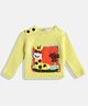 MayRa Knits Full Sleeves Giraffe  Designed Hand Knitted Woollen Sweater - Yellow