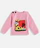 MayRa Knits Full Sleeves Animals Detailed Woollen Hand Knitted Sweater - Pink