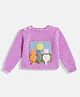 MayRa Knits Full Sleeves Animals Detailed Woollen Hand Knitted Sweater - Purple