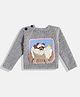 MayRa Knits Full Sleeves Teddy In Bathtub Design Detailed Woollen Hand Knitted Sweater - Grey