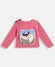 MayRa Knits Full Sleeves Teddy In Bathtub Design Detailed Woollen Hand Knitted Sweater - Pink