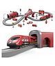 Happy Hues DIY Train & Car Track Set for Kids-66 pcs- Battery-Powered Train Toys- Fire Rescue Theme