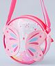 Babyhug Transparent Sling Bag with Butterfly Applique - Fuschia