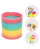 VGRASSP Rainbow Circle Folding Plastic Spring Coil Funny Magic Toy Slinkier Classic and Colorful Slinky Neon Plastic Magic Glow - Multicolor (Color As Per Stock)