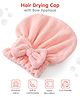Hair Drying Cap with Bow Applique -Pink