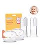 BabyPro Baby Finger Toothbrush with Storage Case Premium Silicone Toothbrush with Soft Bristles for Babies Tongue Cleaner Food-Grade BPA Free Non-Toxic (Pack of 2 White)