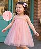 Kookie Kids Sleeveless Party Frock With Star Embroidery - Pink