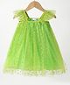 Kookie Kids Sleeveless Party Frock With Heart Embroidery - Green