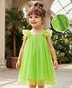 Kookie Kids Sleeveless Party Frock With Heart Embroidery - Green