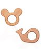 Adore Woo hoo! Baby Natural Steam Beech Wooden Teethers - Pack of 2