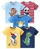 Babyhug 100% Cotton Knit Half Sleeves T-Shirts with Dino & Panda Graphics  Pack of 5 - Multicolour