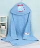 Babyhug Terry Knit Hooded Towel & Wrappers with Helicopter Print L 76 x B 76 cm- Blue