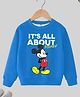 KUCHIPOO Disney Featuring Full Sleeves Mickey Mouse Printed Cotton Fleece Winter Wear Sweatshirt - Blue