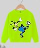 KUCHIPOO Mickey & Friends Featuring Goofy  Printed Cotton Fleece Winter Wear Sweatshirt - Green